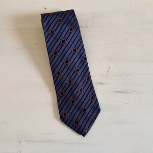 Ermenegildo Zegna Neck Tie Blue Diagonal Stripe | Italy 100% Woven Silk 57X3.5